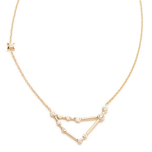 Zodiacs 14k & Diamond Capricorn + Earth Necklace