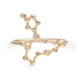Zodiacs 14k & Diamond Pisces + Water Ring
